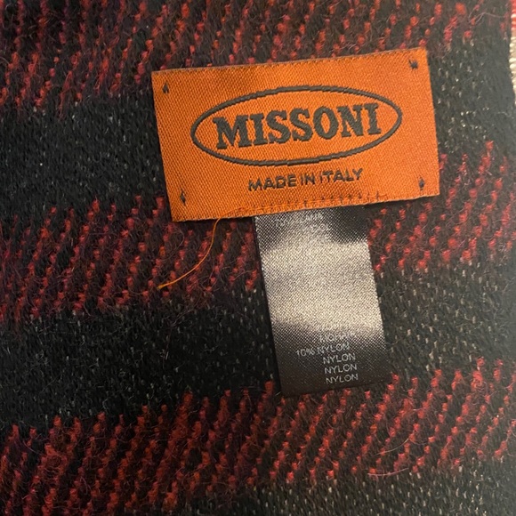 Missoni Scarf - Red/White/Black - 100% Wool - Picture 3 of 3
